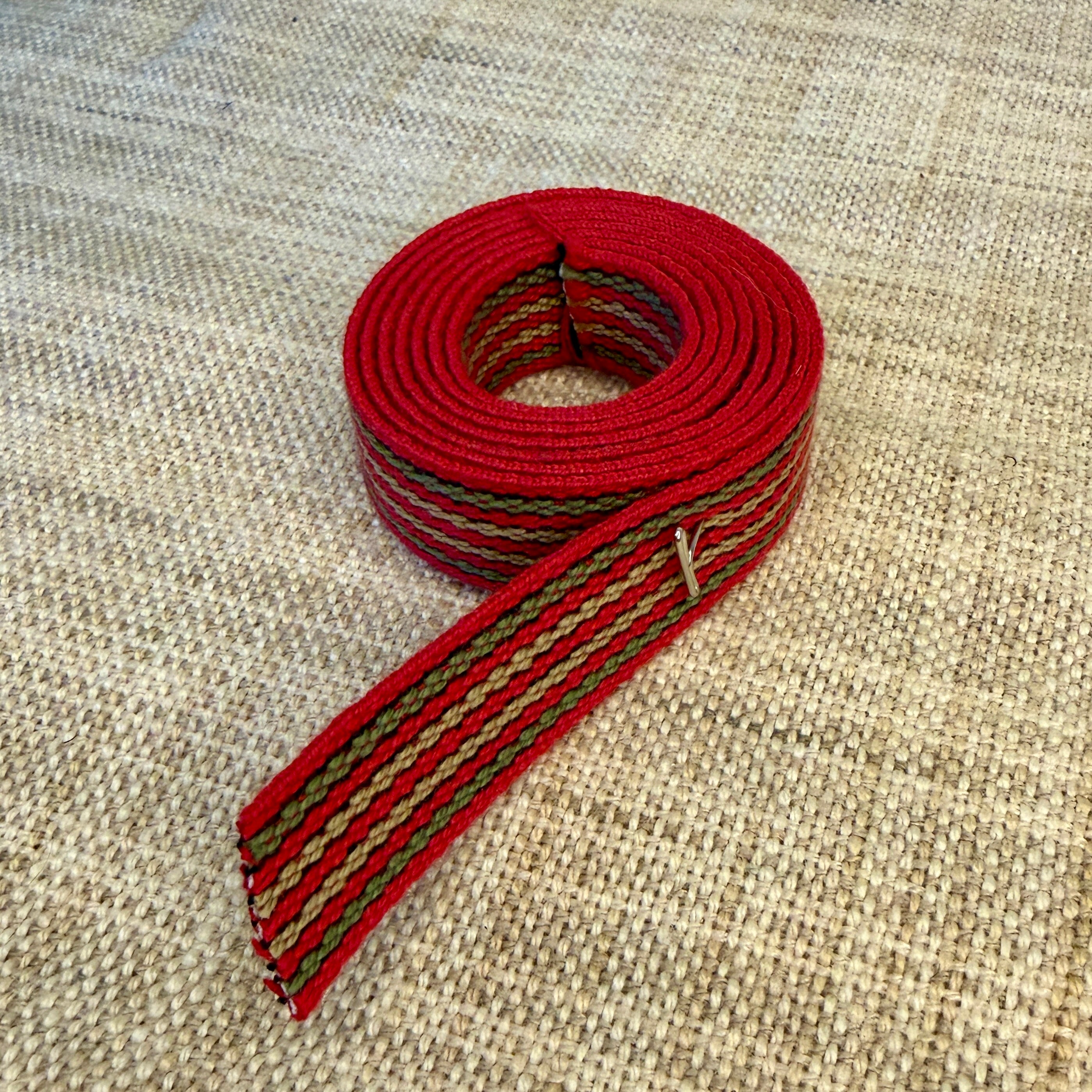Red & Bayberry Stripe Shaker Tape - 5/8"